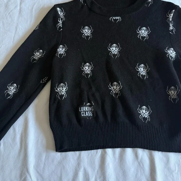 Lurking Class Sketchy Tank Black Spider Sweater Womens Small Grunge Punk Skater - Picture 5 of 12